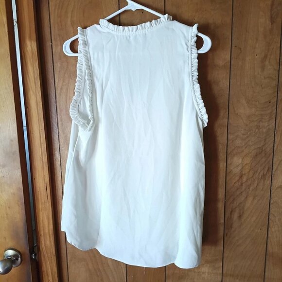 spin womens white sleeveless v neck pullover top size L - Picture 4 of 4